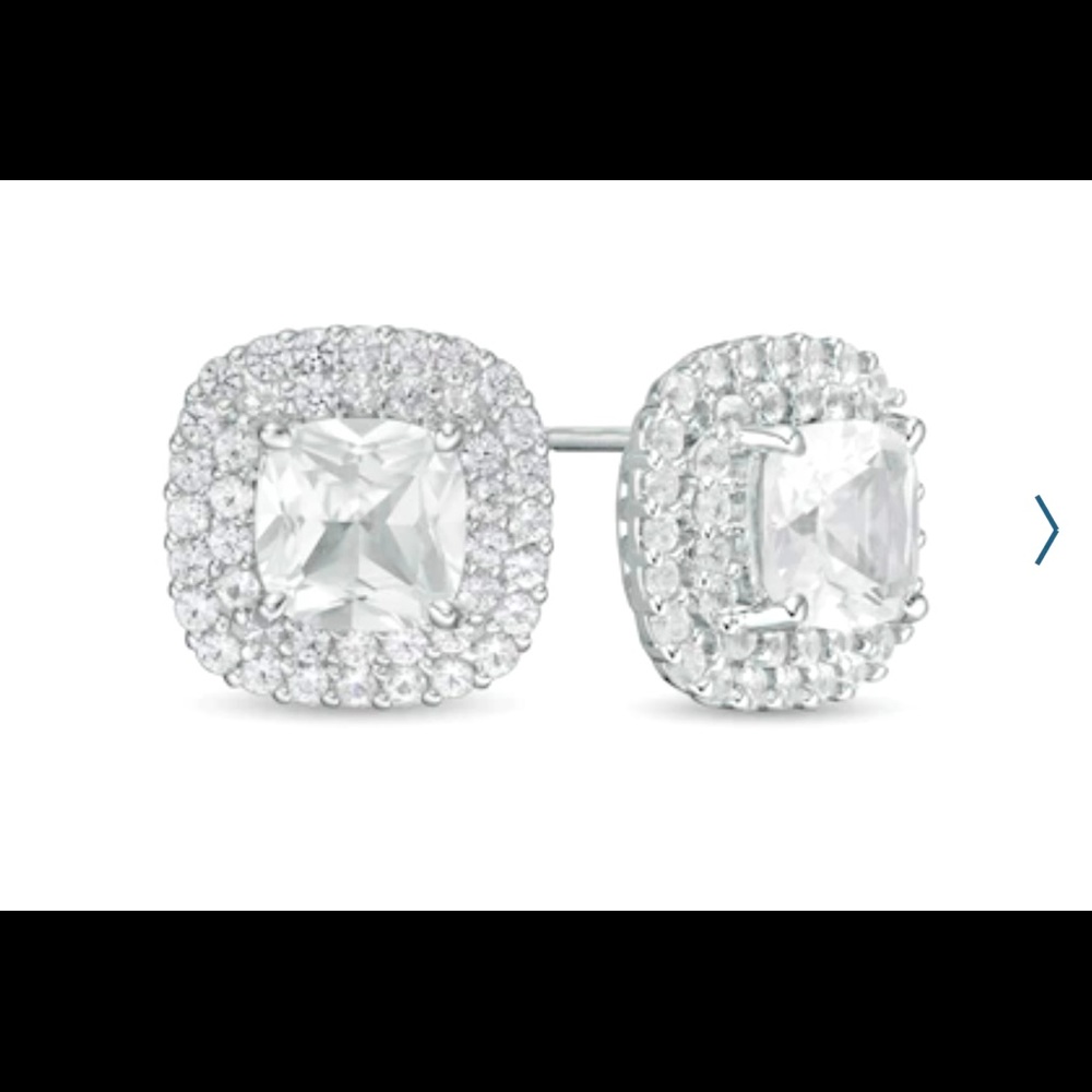 Sterling silver white sapphire stud earrings!